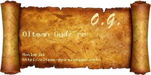 Oltean Györe névjegykártya